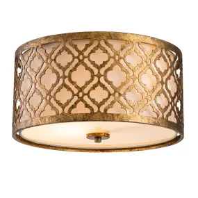 Arabella 2L Flush Mount Ceiling Light - Distressed Gold Finish