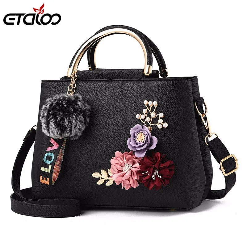 2018 Flowers Shell Women'S Tote Leather Clutch Bag Small Ladies Handbags Brand Women Messenger Bags