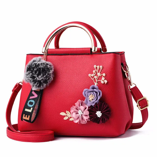 2018 Flowers Shell Women'S Tote Leather Clutch Bag Small Ladies Handbags Brand Women Messenger Bags