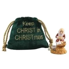 2" Kneeling Santa Figure in Pouch