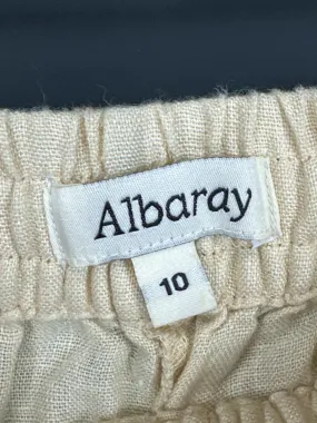 Albaray Beige Linen Cargo Trousers UK 10