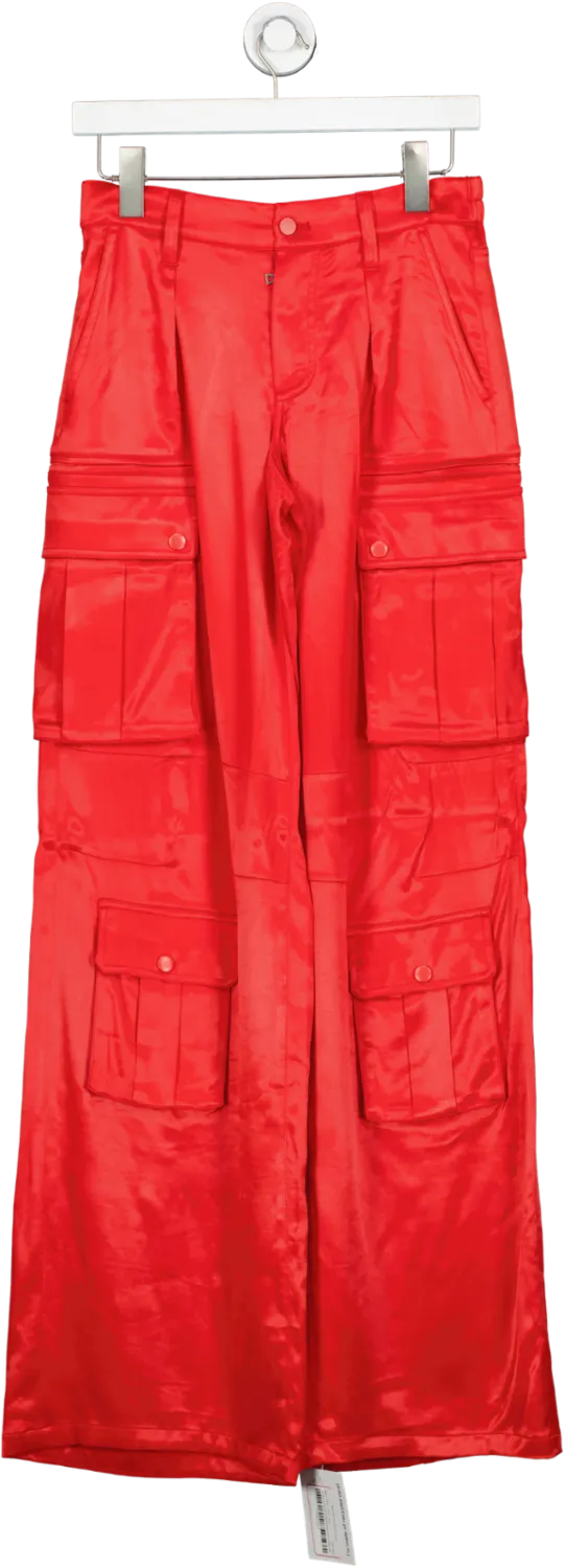 Alice   Olivia Red Hayes Mid-rise Cargo Trousers UK 8