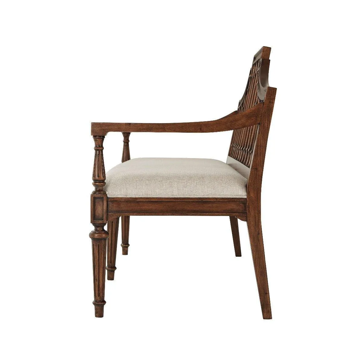 Arched Back Settee with Carved and Fluted Detailing, Available in Two Distressed Finishes