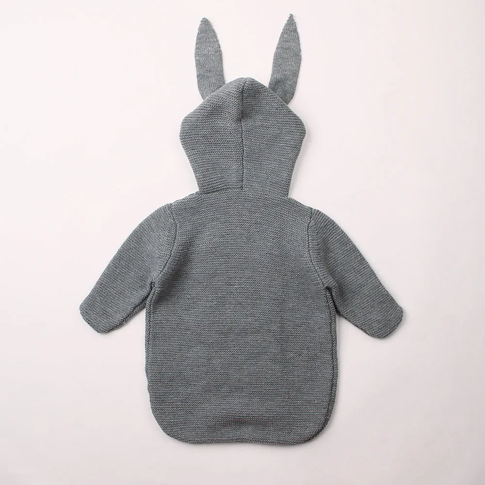 Baby Autumn And Winter Bunny Style Solid Color Knitted Sleeping Bag Holding Blanket Baby Blankets Wholesalers