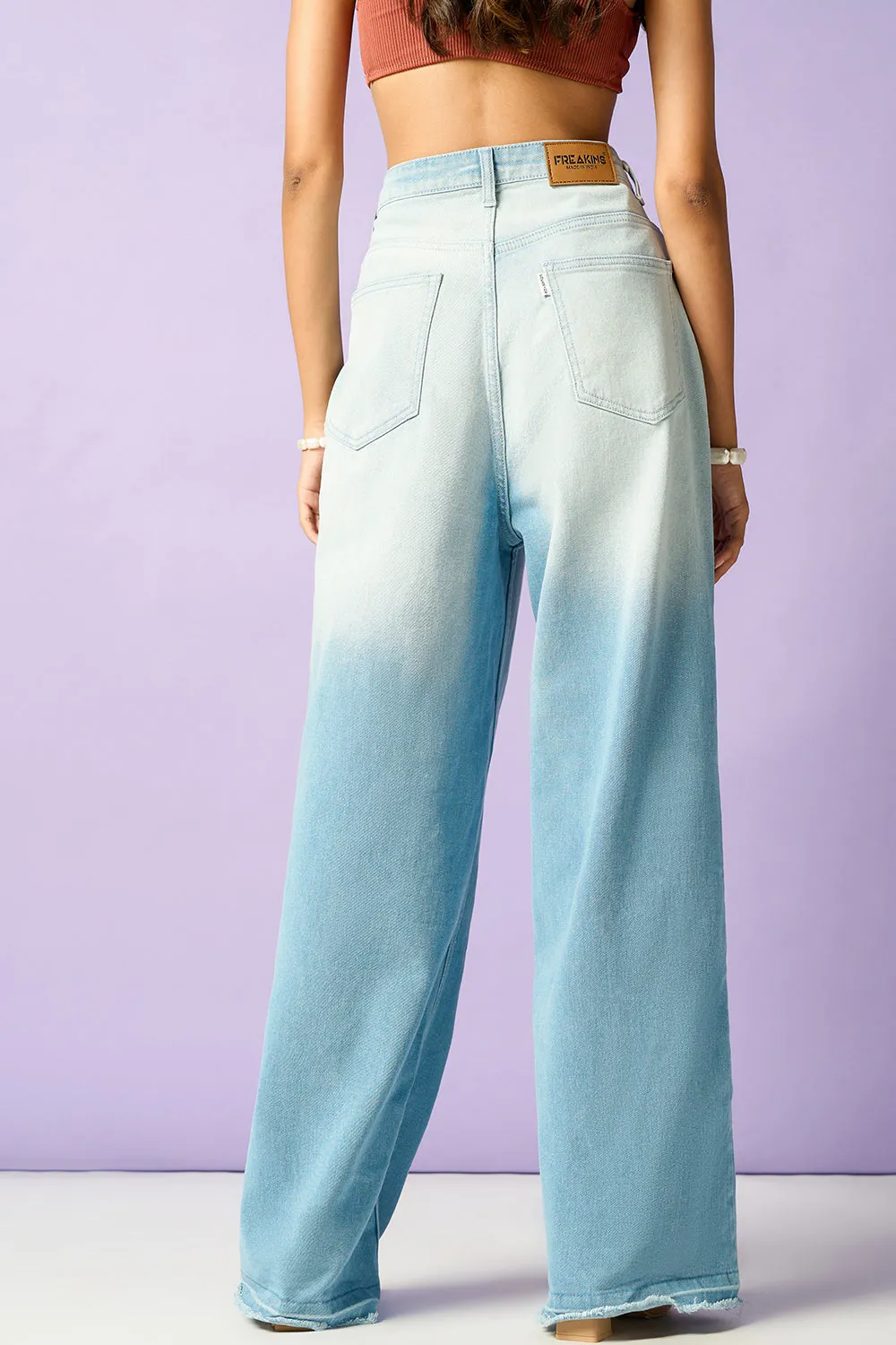 Blue Depths Ombre Wide Leg Jeans