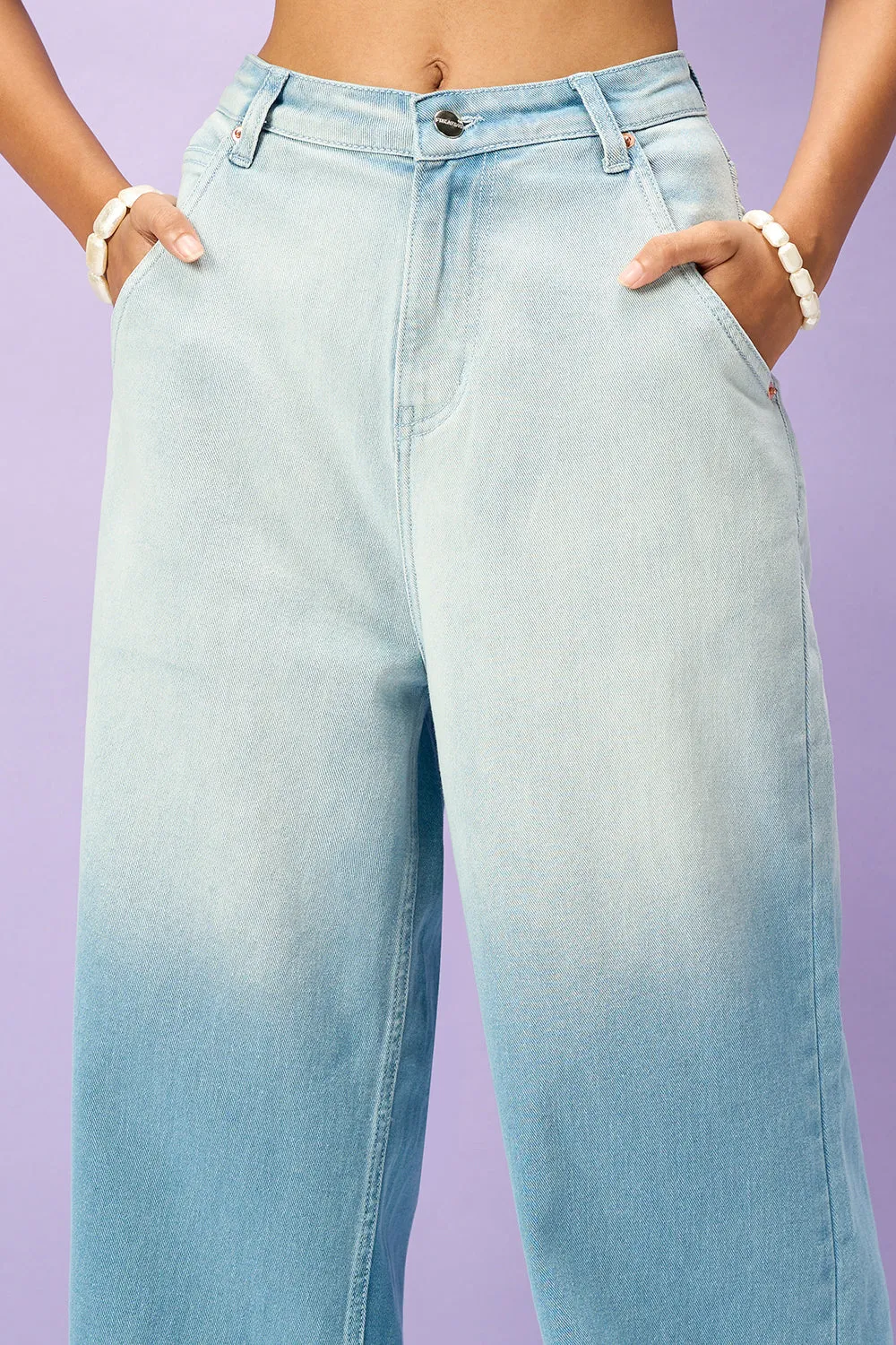 Blue Depths Ombre Wide Leg Jeans