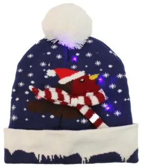 Brandwell Adults Novelty Xmas Led Hat Robin