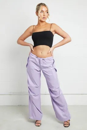 CARGO BAGGY TECH PANT TROUSER-LILAC