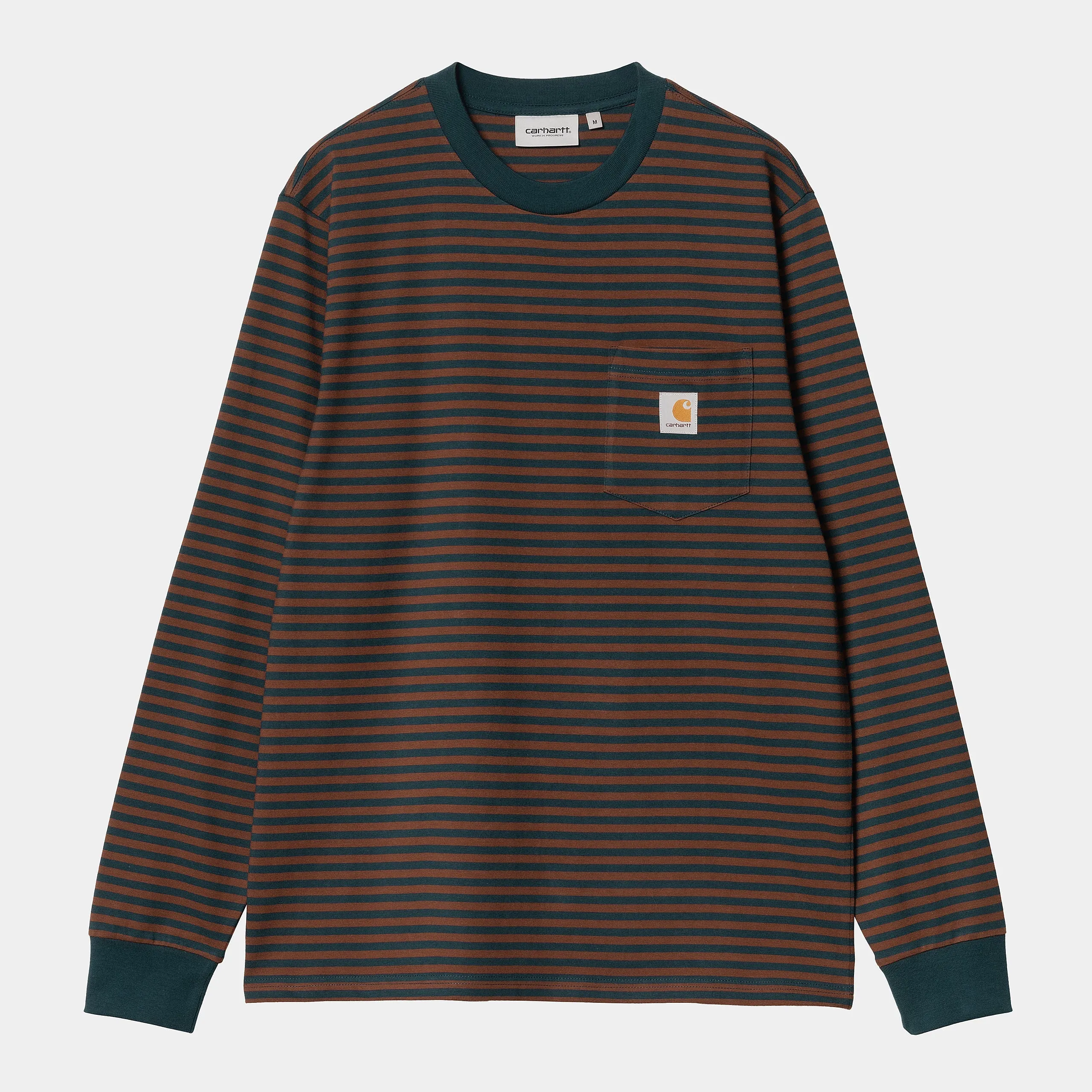 Carhartt L/S Verner Stripe Pocket T-shirt Duck Blue / Offroad