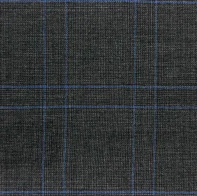 Charcoal Grey With Azure Blue Plaid