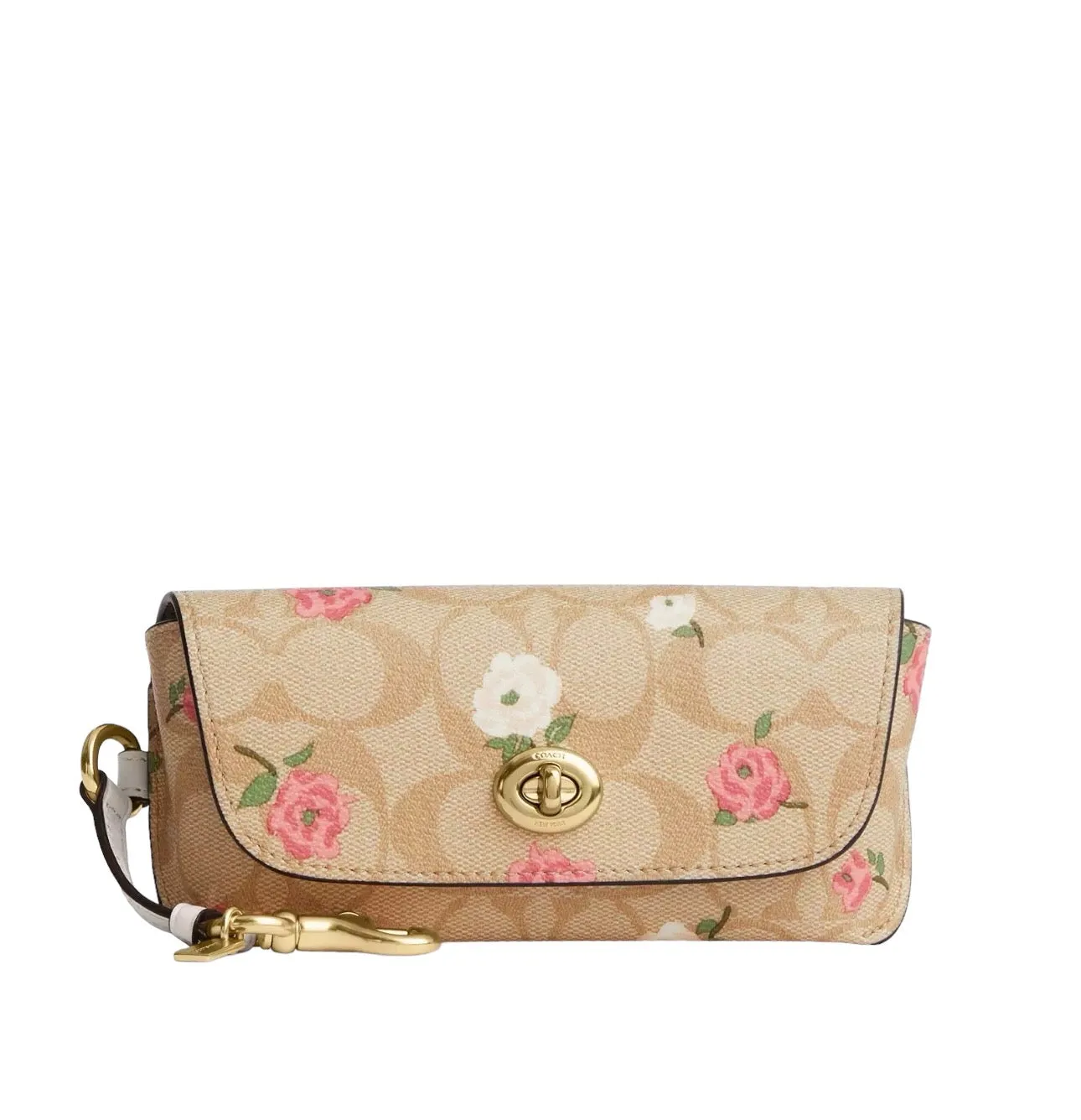 Coach Sunglass Case In Signature Canvas With Floral Print