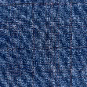 Cobalt Blue With Rust Windowpane (Bamboo Collection)