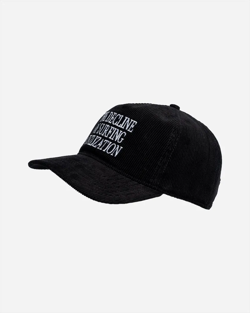 Decline Corduroy Hat Black