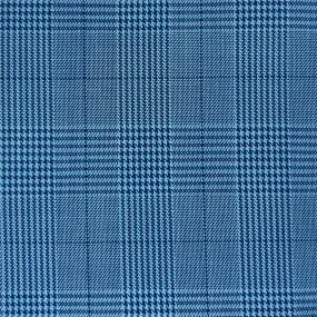 Electric Blue Prince Of Wales Glen Plaid With Fine Windowpane