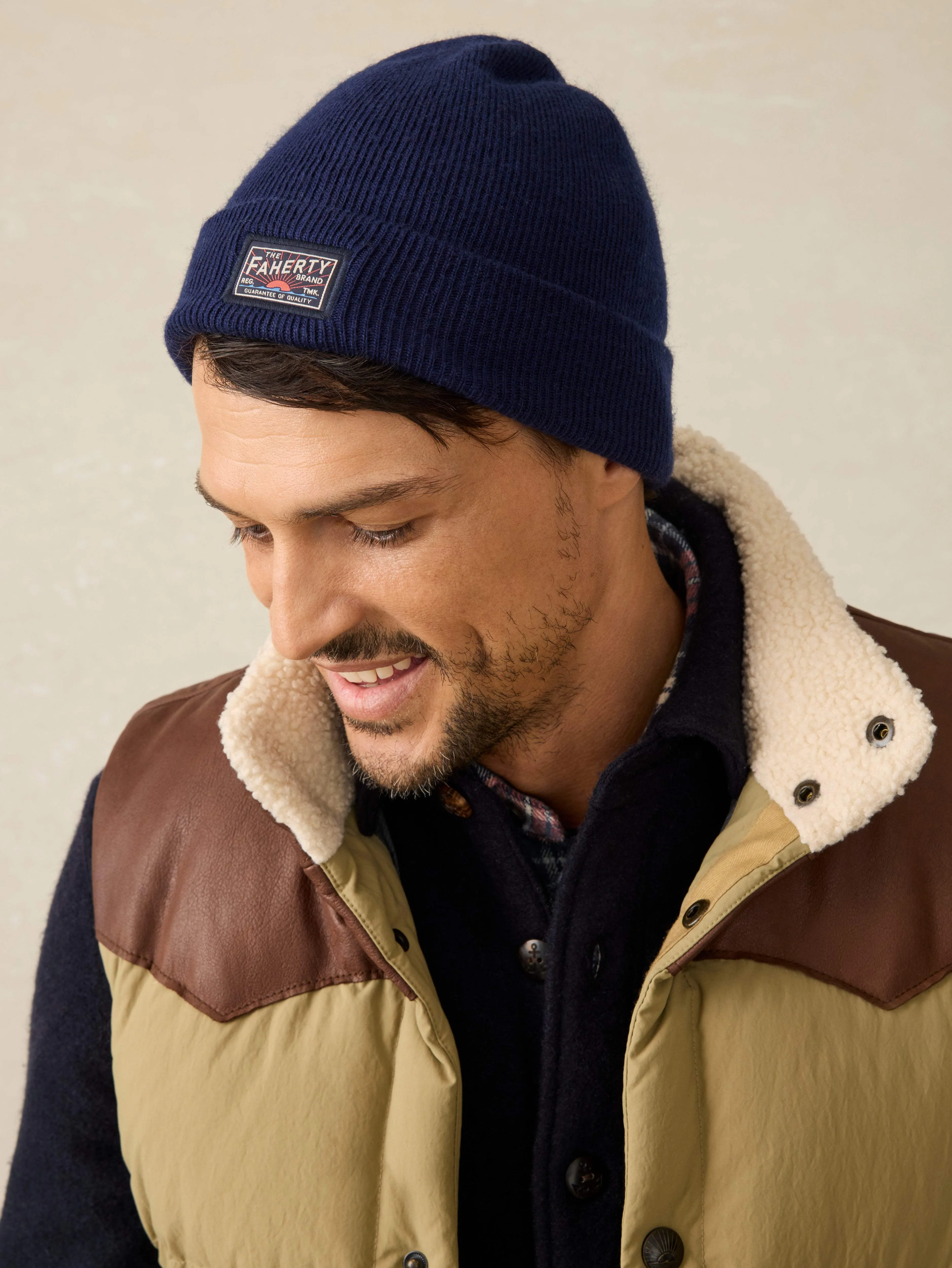 Faherty Logo Beanie - Navy