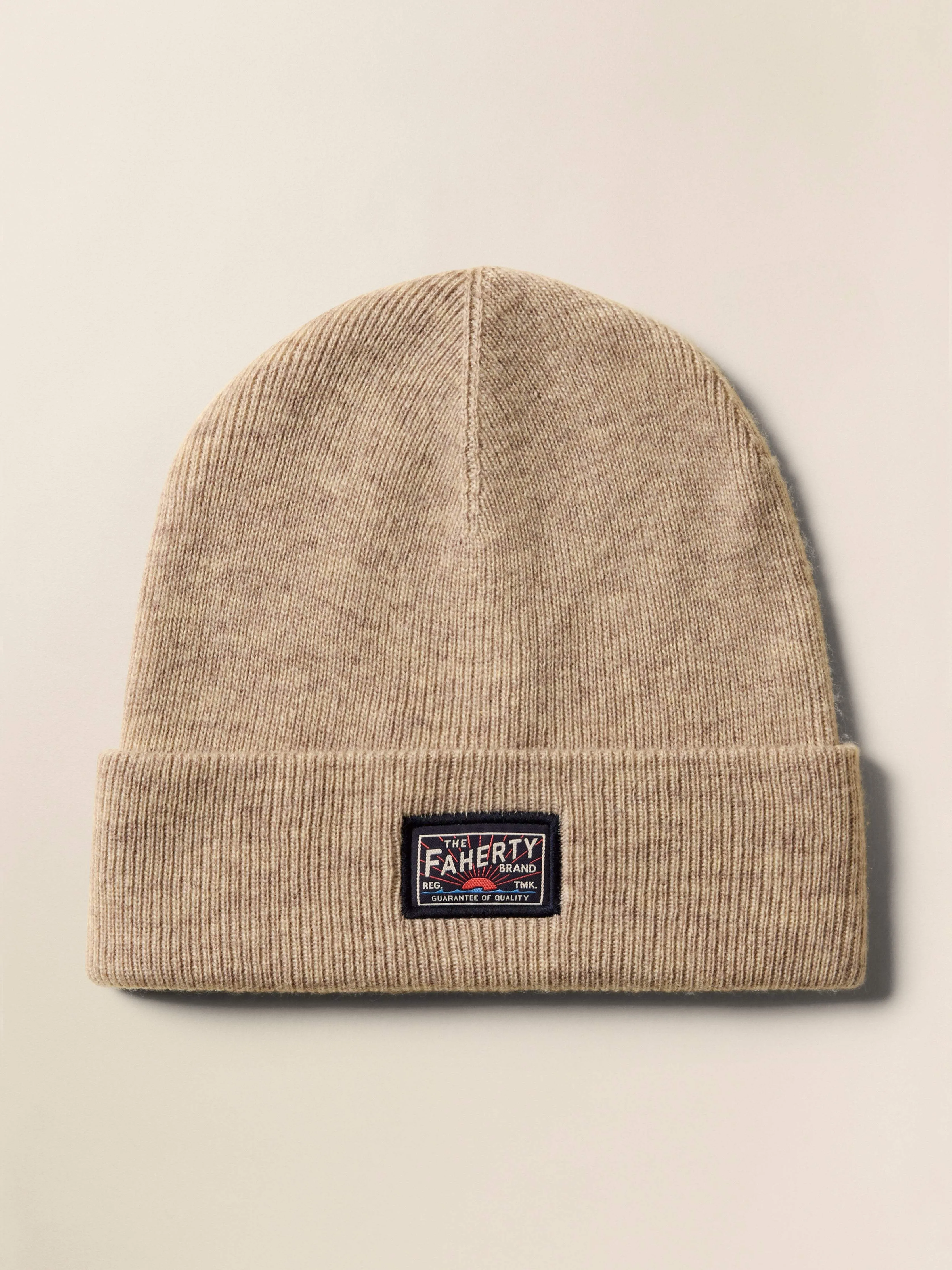 Faherty Logo Beanie - Oatmeal Heather