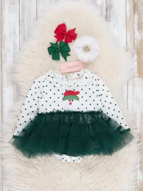 Green Embroidered Santa Tulle Bubble