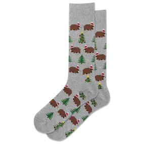 HOTSOX Men's Christmas Bears Crew Sock