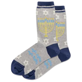 HOTSOX Women's Menorah Crew Socks