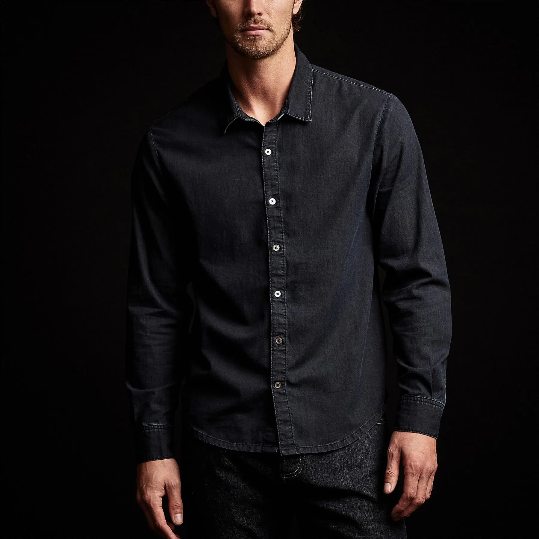 Lightweight Denim Shirt - Blue Black