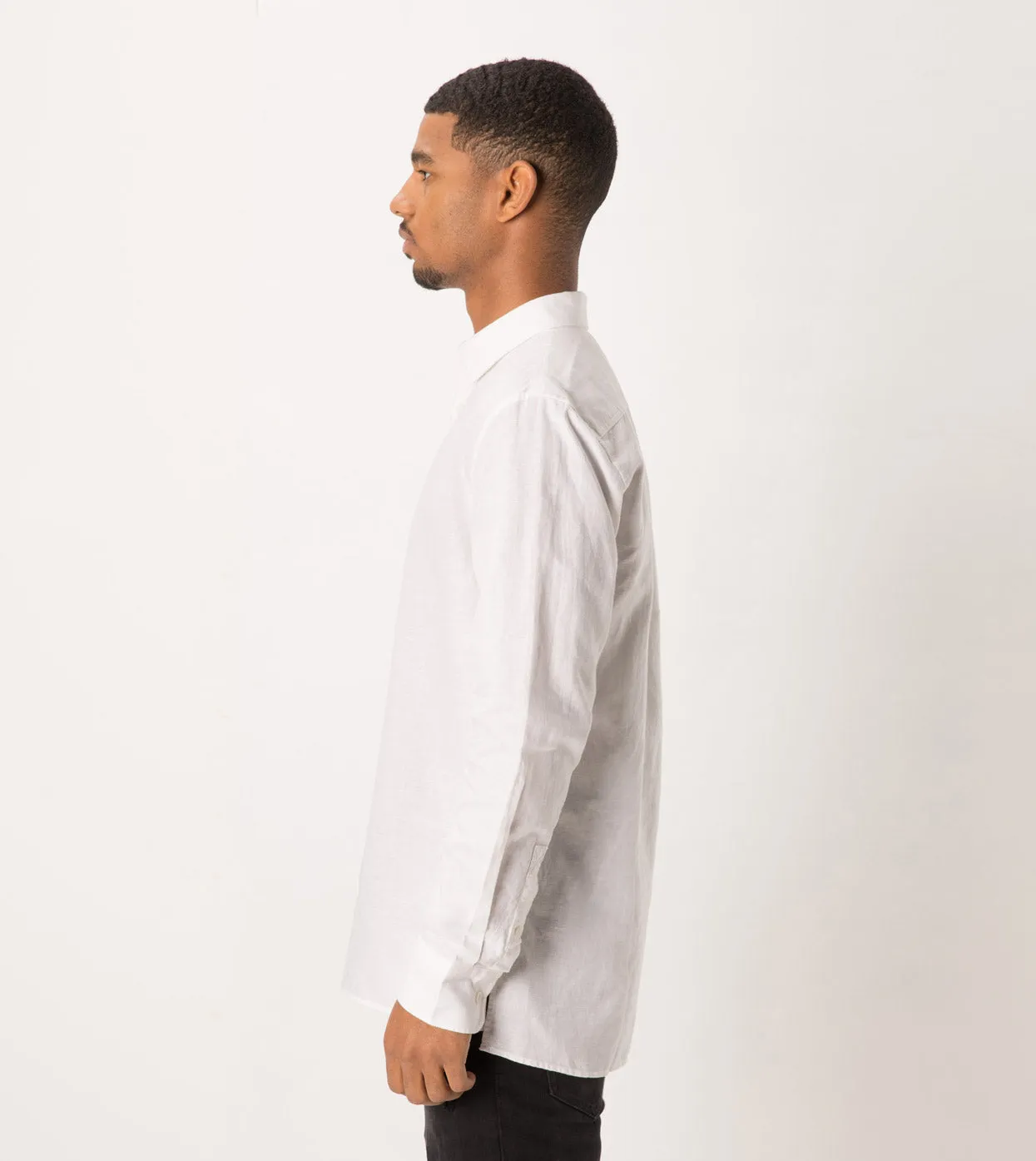 Linen LS Shirt White