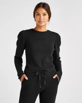 London Rib Puff Sleeve Top