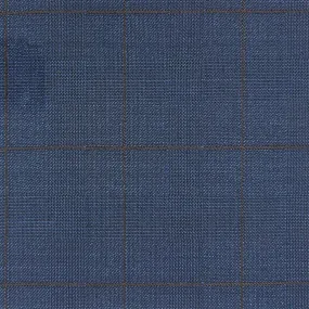 Navy Glen Plaid With Chocolate Brown Windowpane With Comfort Stretch