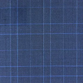 Navy With Royal Blue Glen Plaid With Comfort Stretch