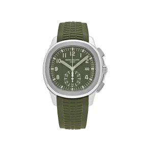 Patek Philippe Aquanaut 5968G-010 Chronograph White Gold Khaki Green Dial