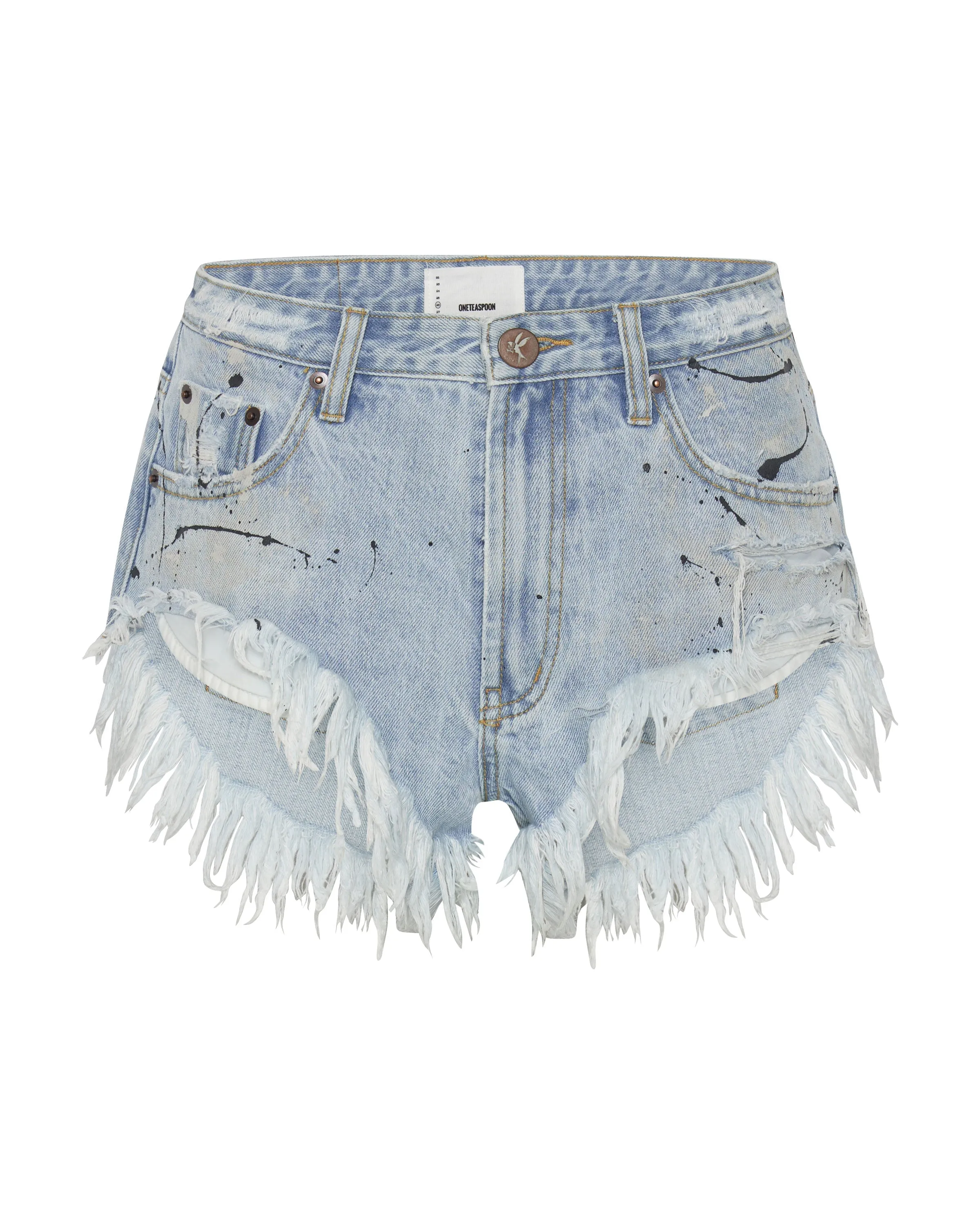 Rollers Low Waist Denim Shorts - Fleetwood Blue Painted Artiste