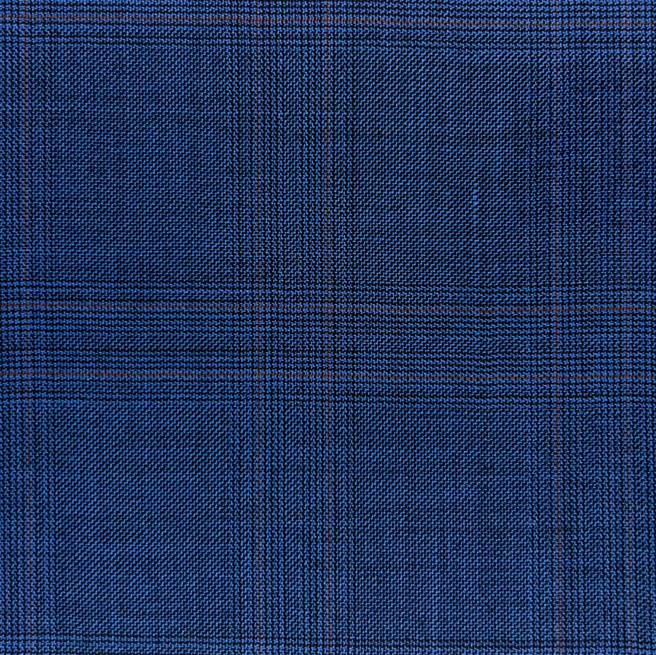 Royal Blue With Rust Plaid