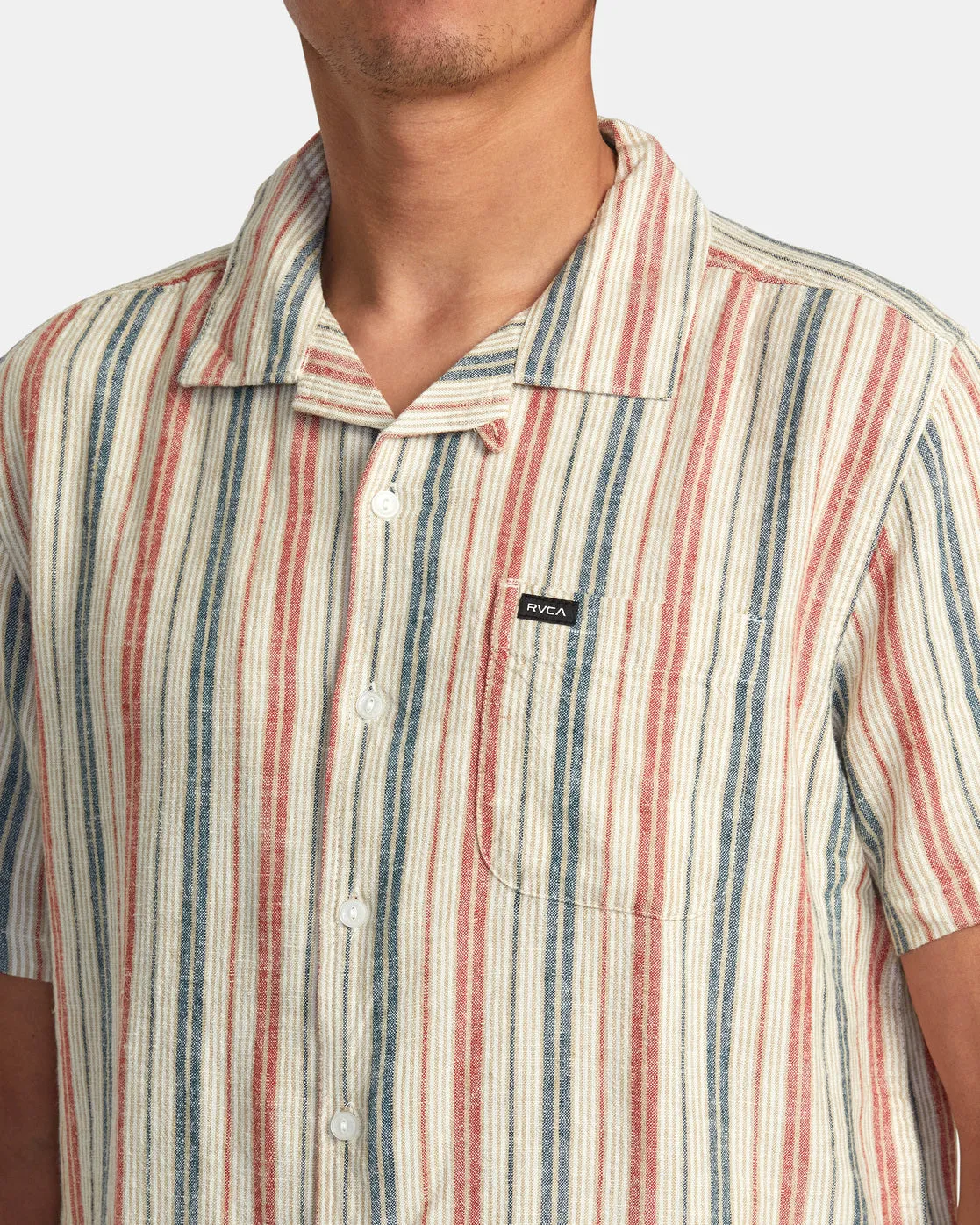 Satellite Stripe Short Sleeve Shirt - Khaki