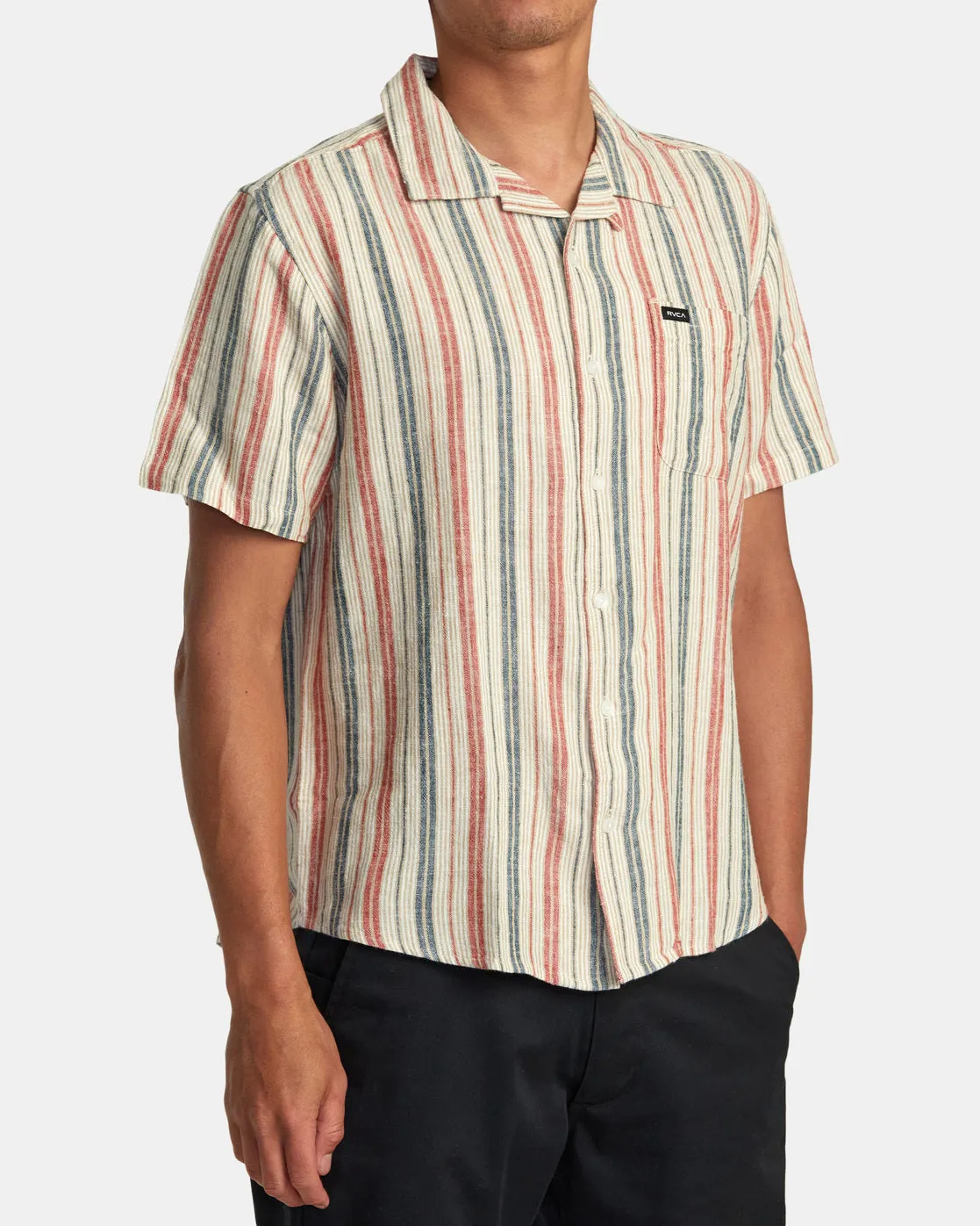 Satellite Stripe Short Sleeve Shirt - Khaki