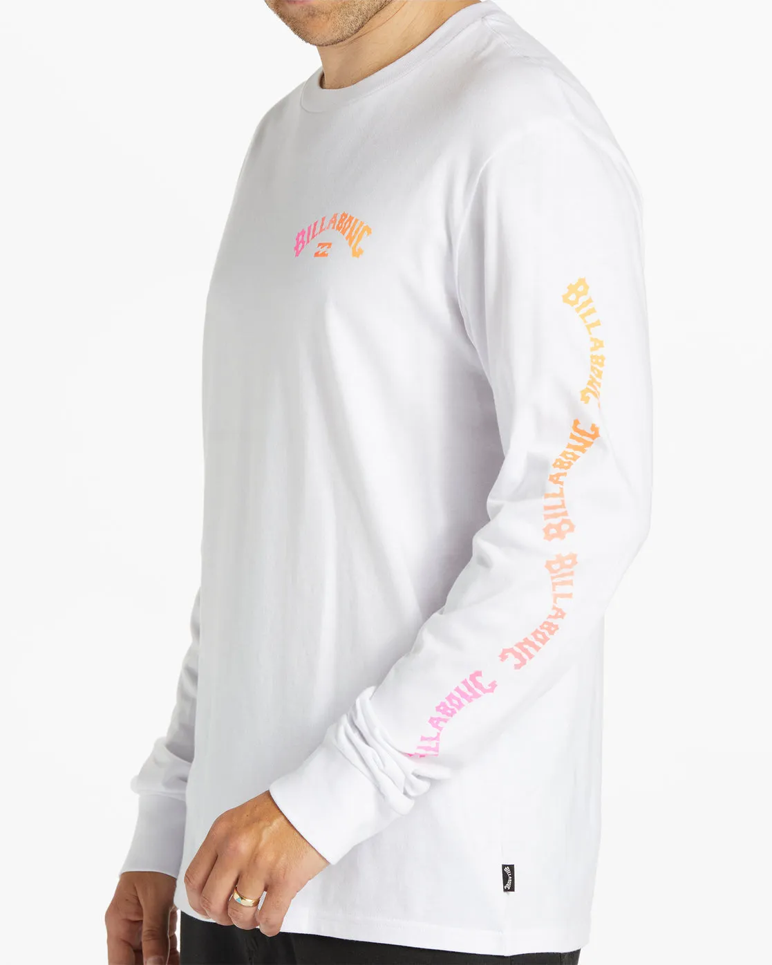 Snaking Arches Long Sleeve T-Shirt - White