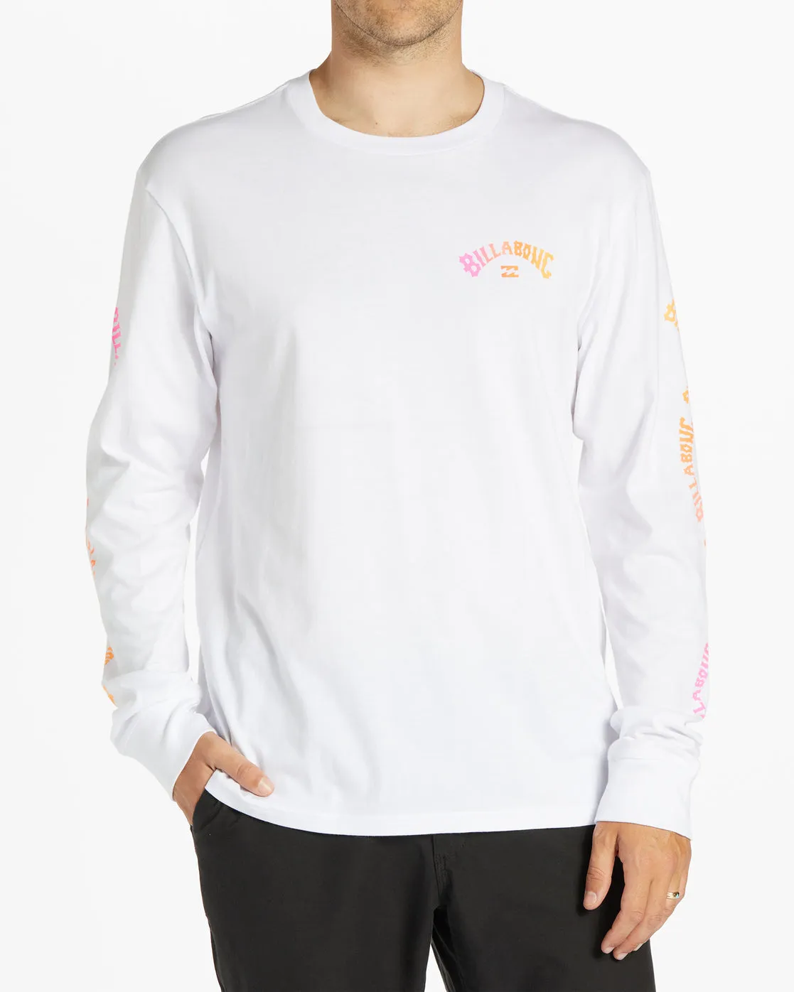 Snaking Arches Long Sleeve T-Shirt - White