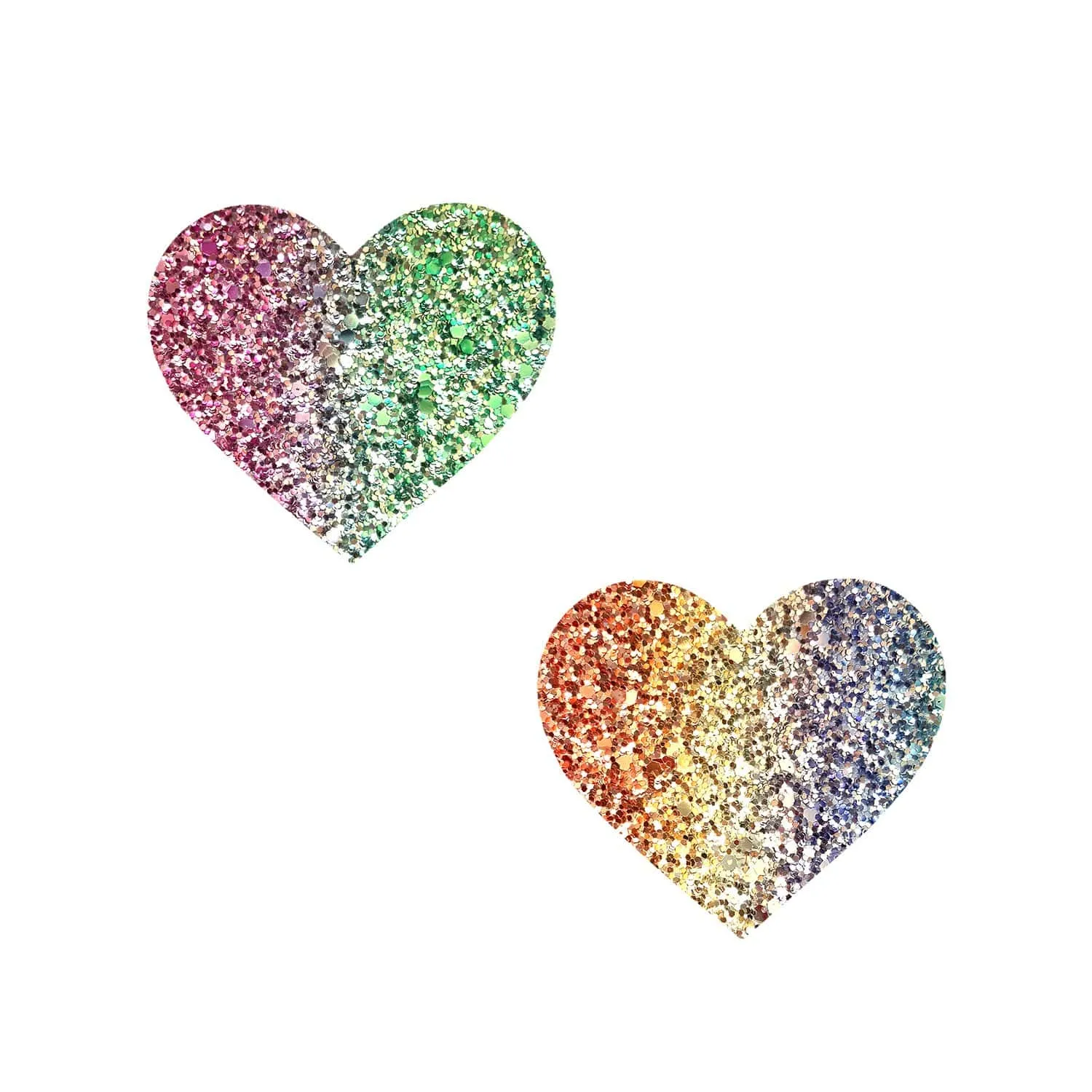 Super Sparkle Rock Kandi Multicolor Glitter I Heart U Small Body Stickers 6PK