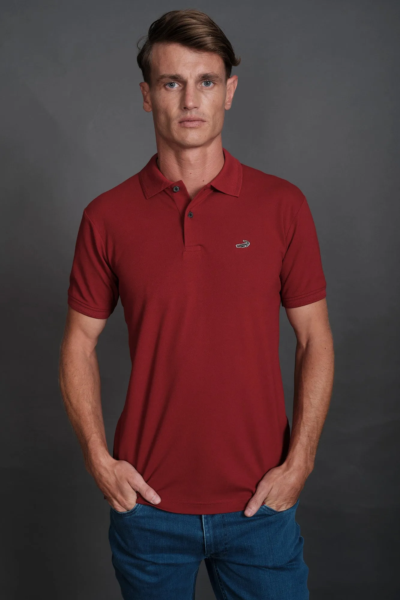 Supima Polo-Persian Red-Slim Fit