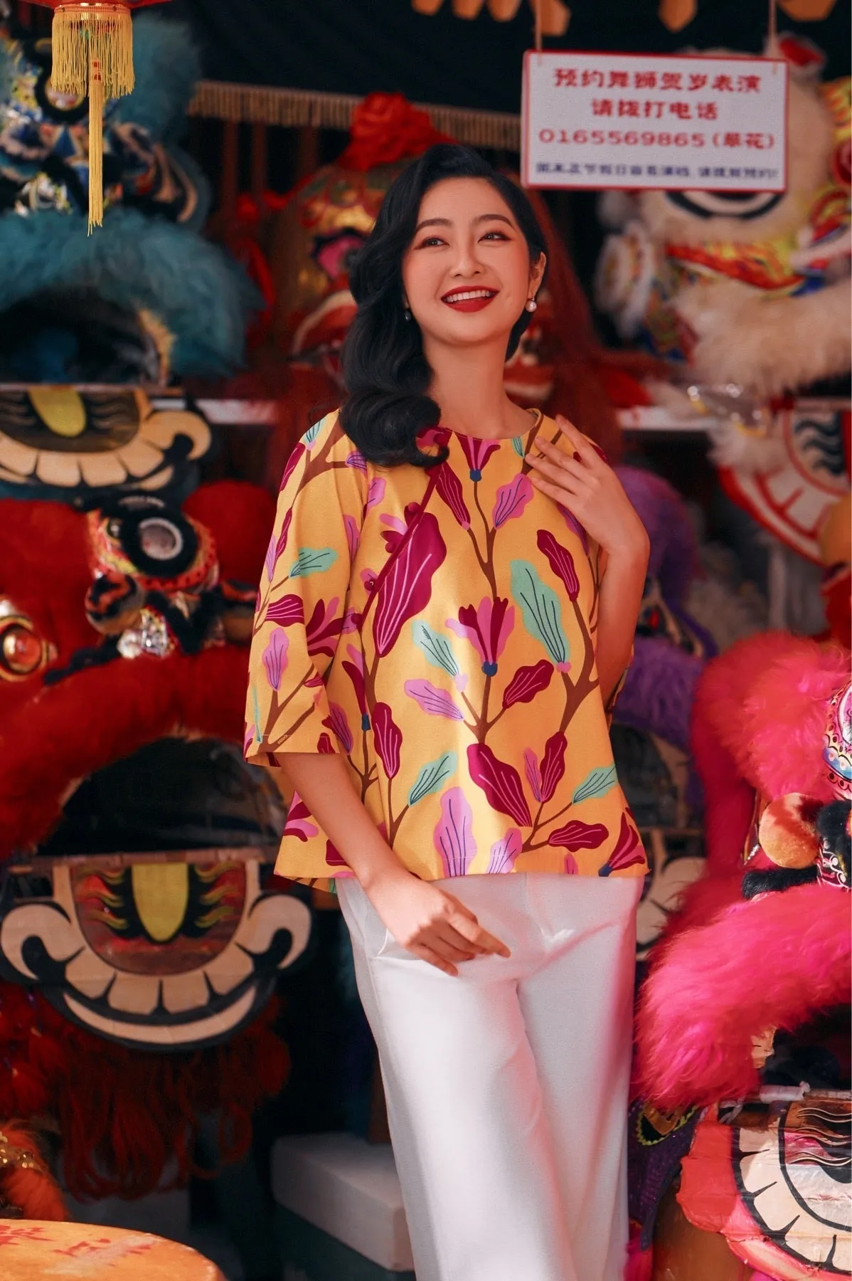 The Chinatown Women Mandarin Blouse - Rich