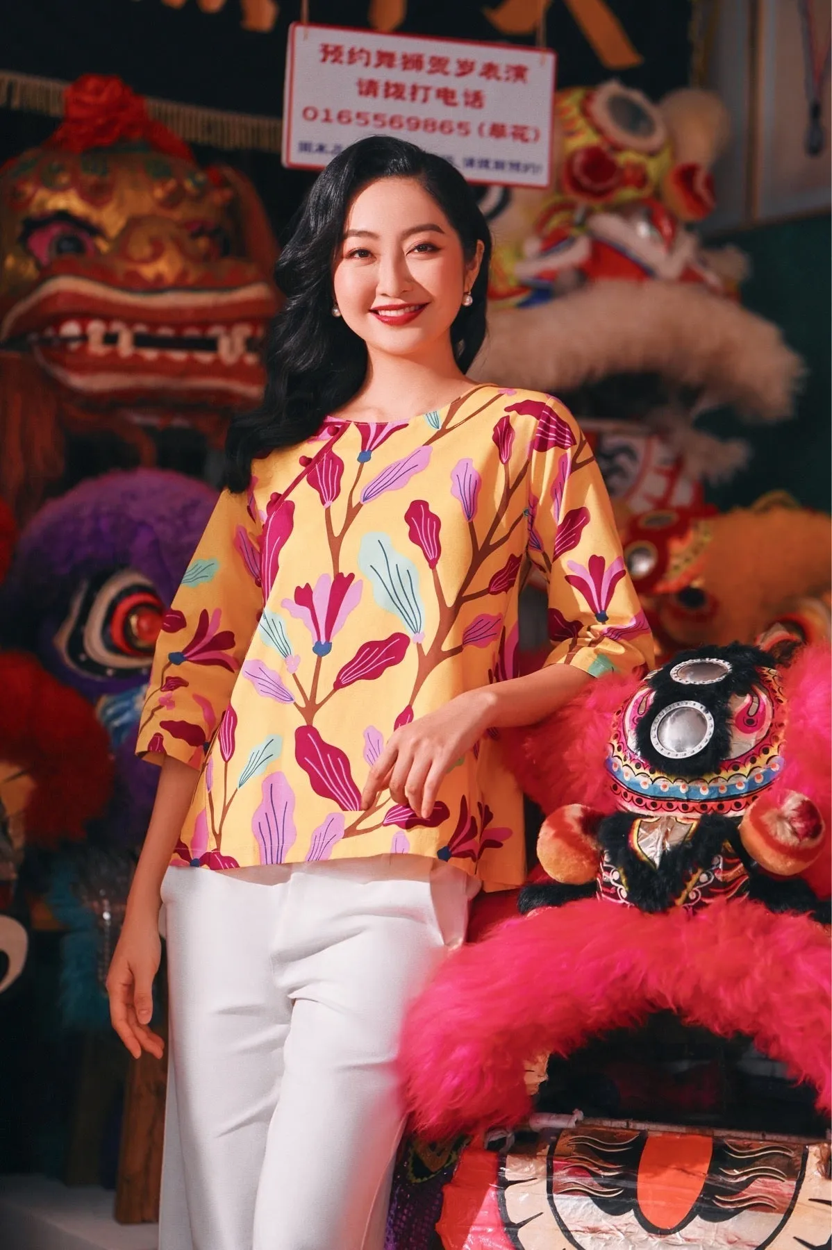 The Chinatown Women Mandarin Blouse - Rich