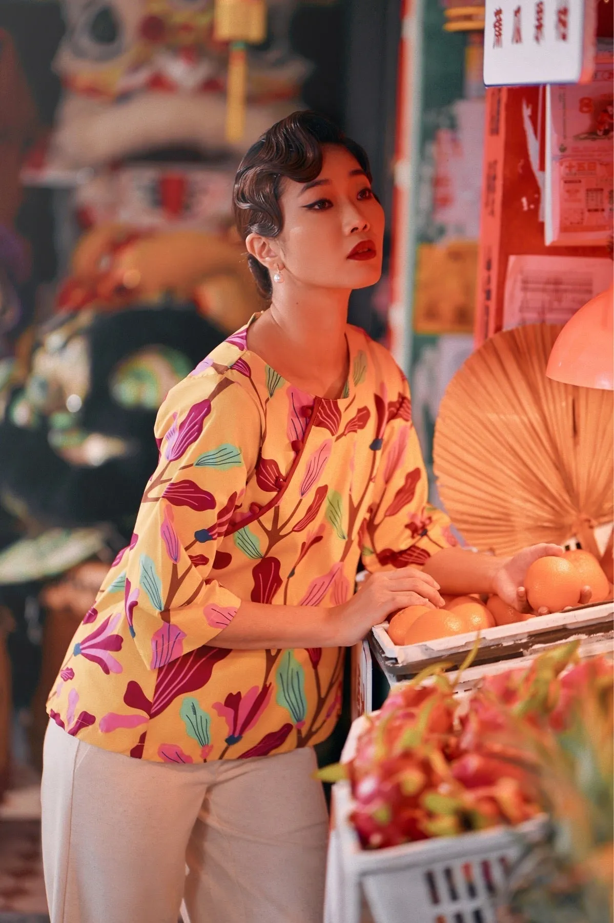 The Chinatown Women Mandarin Blouse - Rich