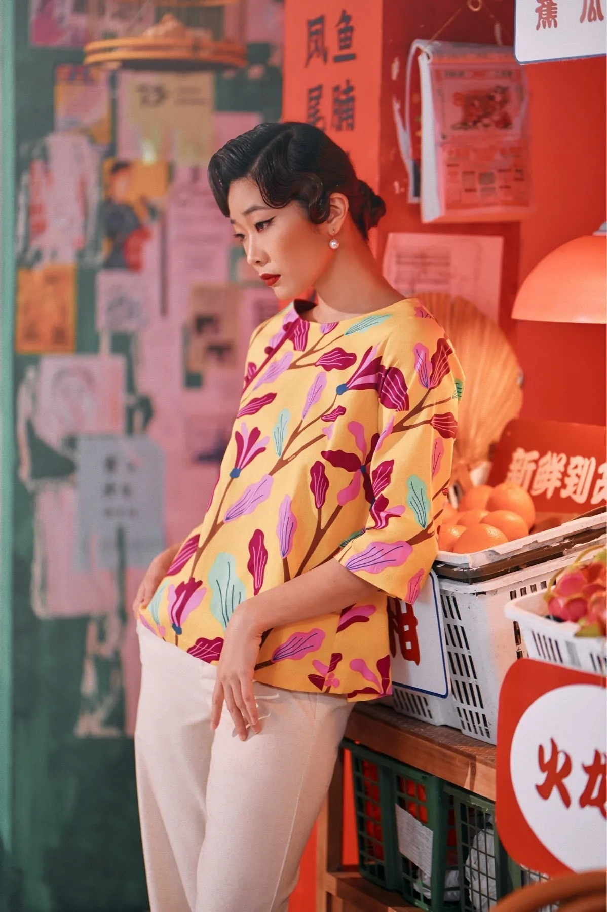 The Chinatown Women Mandarin Blouse - Rich