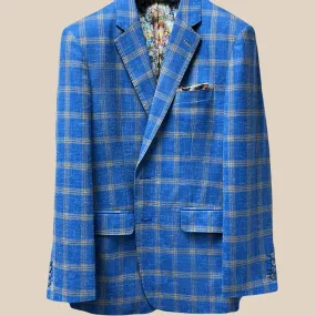 Westwood Hart Sky Blue with Tan Windowpane Men's Sportcoat